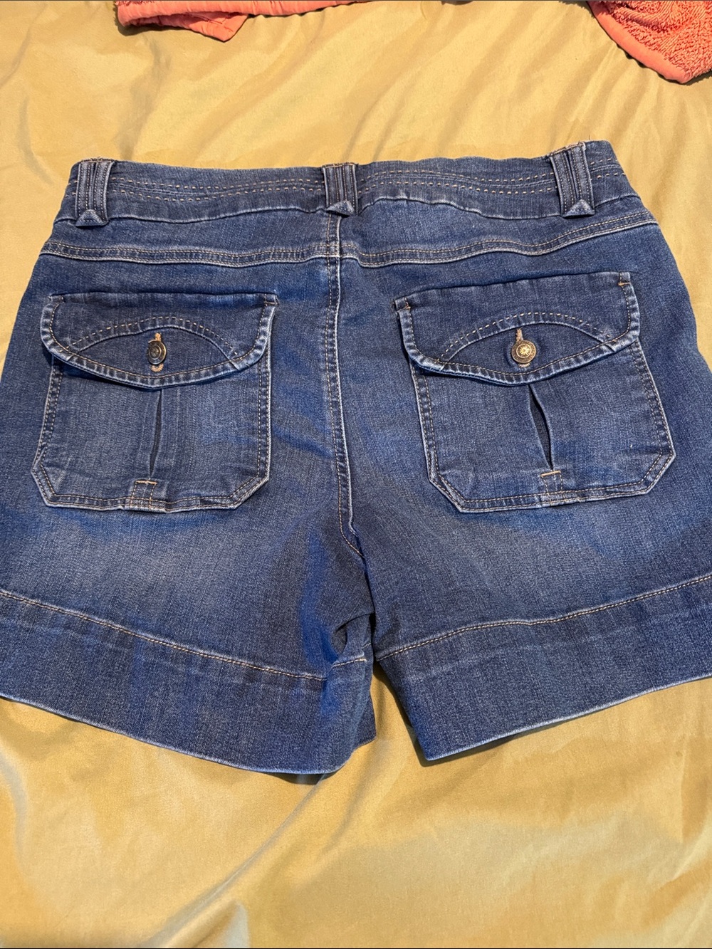 one 5 one Dark Blue High-Rise Cuffed Denim Shorts - Picture 3 of 3